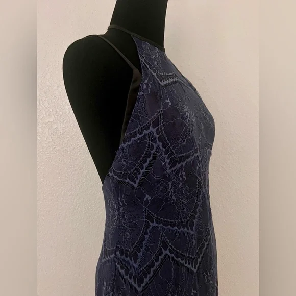 Free People Nothing Like This navy Lace Minidress Sz 2 - Picture 11 of 16